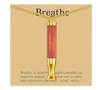 BOLAGTIER Meditation Breathing Necklace Quit Smoking Tools, M, Stainless Steel, No Gemstone