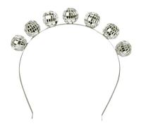 Boland 00770 Disco Ball Tiara, Silver, Disco Headband, 1970s, 70s Fancy Dress, Ladies Disco Dress Up, Party Headband, Accessory, New Years Party, One Size (One Size)