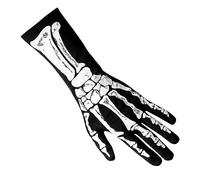 Boland 00824 XL Gloves with Bone Motif, Arm Warmers, Skeleton, Black and White, Costume, Carnival, Theme Party, Halloween