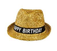 Boland 00941 BOL00941 Golden Happy Birthday Hat for Adult, Multicoloured, Standard Size