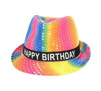 Boland 00948 Happy Birthday Hat with Sequins, Headpiece for Party Birthday Gift