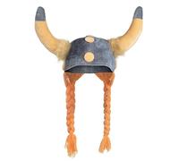 Boland Adults Viking Hat with Hair, Gaul Hat, Soft Fabric Hat, Viking Fancy Dress Accessory, Headwear, For Men and Women, Unisex, One Size (One Size)