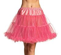 Boland 01768 Petticoat Deluxe Neon Pink, 1 Piece, Size M/L, Elastic Waistband, Made of Silky Shiny Tulle with Ruffles, Underskirt, Rock 'n Roll, 70s 80s, Grease, Accessory, Costume, Fancy Dress,