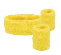 Boland 01893 Adult Sweatband and Cuffs Yellow One Size
