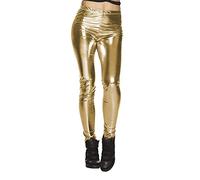 Boland 02340 Glance Leggings, Gold, Shiny, Stretch, Opaque, for Women, Carnival, Halloween, Theme Party, 70s, L-XL