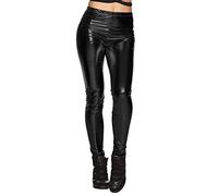 Boland 02342 - Leggings Glossy, Black, Shiny, Stretch, Opaque, for Women, Carnival, Carnival, Halloween, Theme Party, 70s