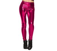 Boland 02343 - Leggings Glossy, Pink, Shiny, Stretch, Opaque, for Women, Carnival, Carnival, Halloween, Theme Party, 70s