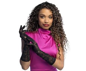 Boland 03002 Black Night Lace Long Gloves, one size