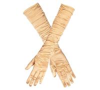 Women's long gold satin gloves