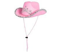 Boland 04104 Children's Hat Glimmer Pink with Tiara, Silver Edging Band, Hat Cord, Carnival, Halloween, Theme Party, Fancy Dress, Theatre