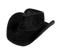 Adult Size Mens Western Black Leather Look Wyoming Cowboy Hat Wild West