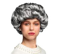 Adult Grey Curly Wig Queen Old Lady Granny Fancy Dress Costume Accessory