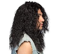 Boland 10103273 86411 Rock Mick Wig - Unisex Curly Black Synthetic Hair for Rock-Themed Costumes, Parties, and Cosplay - Unique Design