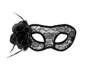 Boland 10132127 Lace Eye Mask Mystique Black | Elegant face mask for Halloween, masquerade ball and theme party