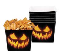 Boland 10134183 6 Bowls Scary Pumpkin, Black/Orange
