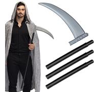 Boland 101cm Grim Reaper Scythe, 4 Pieces, Detachable, Halloween Fancy Dress Accessory, Horror Dress Up, Prop, Weapon, Carnival, Grey