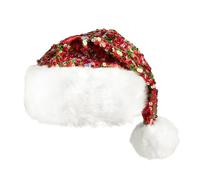 Boland 13449 - Christmas Hat Sparkling, pointed hat with plush and sequins, Santa Claus, Christmas, winter, hat, costume, carnival, theme party