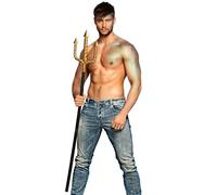 Boland 138cm Neptune Trident, 5 Pieces, Detachable, Underwater Mermaid Fancy Dress Accessory Under The Seas, Gold and Black (138cm)