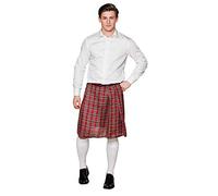 Boland 23676 Kilt Scottish Skirt Man Mr Tartan Red With Pocket, Unisex, One size, 81224