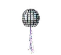 Boland 30948 - Pull Pinata Disco Ball, Diameter 30 cm, 20 Pull Ribbons, for Filling, Party Game, Children's Birthday, Birthday Games, Gift, Gift Idea, Surprise, Multicoloured
