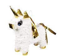 mini-piata unicorn 21 x 17 cm paper white/gold
