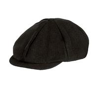 Boland 33024 Birmingham Hat, Black, Peaked Cap, English, Fabric with Herringbone Pattern, Costume, Carnival, Theme Party