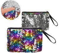 Boland 36008 - Handbag Sequins, Size 14 x 20 cm, Bag with Reversible Sequins, Clutch, Accessory, Costume, Carnival, Theme Party, Disco
