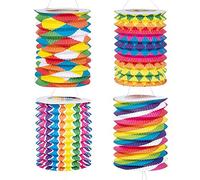Boland 42031 - Paper Lantern Fantasy 12 Pieces Size 13 cm 4 Assorted Designs Train Lantern, Multi-Colour, Lantern, Birthday, Lantern, Garden Party, Hanging Decoration, Theme Party, Carnival