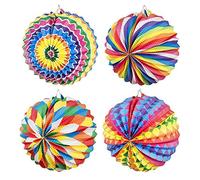 Boland 42037 - Paper Lantern Fantasy, Pack of 12, Size 22 cm, 4 Assorted Designs, Paper Lantern, Lantern, Multi-Colour, Lantern, Birthday, Lantern Train, Garden Party, Hanging Decoration, Carnival