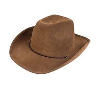 Boland 4351 Hat with Faux Leather, Brown, One Size