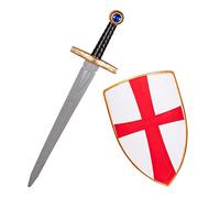 Boland 43998 - Crusader Knight Costume Set, Sword 50 cm, Sign 30 x 20 cm, Knight, Accessories, Plastic Weapon Set, Carnival, Theme Party