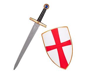 Boland 43998 - Crusader Knight Costume Set, Sword 50 cm, Sign 30 x 20 cm, Knight, Accessories, Plastic Weapon Set, Carnival, Theme Party