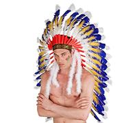 Boland 44131 - Native American Headdress for Adults, Chief, Feather Jewellery, Wild West, Costume, Carnival, Theme Party