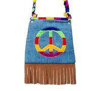 Boland 44519 - Handbag Peace, Shoulder Bag, Hippie, Peace, Flower Power, Accessory, 60s, Theme Party, Carnival