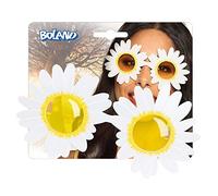 Boland 44542 White/Yellow for Adults, Fun Glasses, Daisies, Hippie, Flower Power, Carnival, Fancy Dress, Theme Party, Standard Size