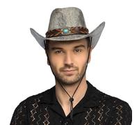 Boland 44578 Billy Cowboy Hat with Hat Band, Western Hat for Theme Party, Carnival, Fancy Dress Costume Accessories, JGA