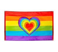 Boland 44721 Rainbow Flag with Heart, multicoloured, 29555