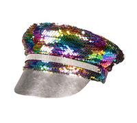 Boland 44759 - Rainbow Hat with Reversible Sequins, Silver or Multicoloured, for Adults, Headwear, Hat, CSD, Carnival, Theme Party