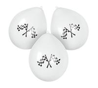 Boland 44782 Chequered Flag Car Racing Pack 6 Latex Party Balloons 25cm