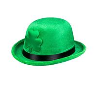 Boland 44911 Bowler Shamrock Felt Hat with Clover Leaf for Fancy Dress Costumes, Headpiece for Costumes, Carnival, St. Patricks Day, Theme Party