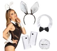 Boland 52319 Costume Set Rabbit, Headband, Collar, Cuffs and Pom Pom, Bunny, Rabbit, Animal Costume, Carnival, Theme Party, Halloween