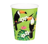 Boland 52438 - Pack of 10 Toucan Party Cups 210ml Eco-Friendly Party Tableware 100% Paper Birthday