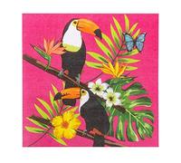 Boland 52579 - Toucan Napkins, Pack of 12, Size 33 x 33 cm, Paper Napkins, Disposable Tableware, Mouth Cloth, Party, Summer, Birthday
