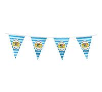 Boland 54220 Freistaat Bayern Bavarian Oktoberfest Bunting,10m Blue, and White Decorative Flag Banner Authentic Bavarian Festive Decoration, Perfect for Oktoberfest Celebrations, German Theme Parties