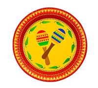 Boland 54397 Fiesta Party Plates Pack of 10 Size 23 cm Eco-Friendly Party Tableware 100% Paper Birthday Theme Party