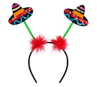 Boland 54424 - Tiara with Wobbling Sombreros, Headband for Men and Women, with Mini Hat, Headpiece for a Mexican Party