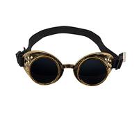 Boland 54503 Steampunk Glasses, Plastic, Rubber Band, Dark Lenses, Adjustable Size, Accessory, Carnival, Halloween, Theme Party