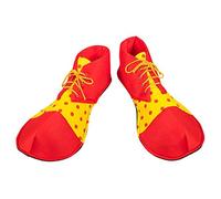 Boland 55519 - Clown Shoes Made of Fabric, 1 Pair, One Size for Adults, Yellow-Red, Shoe Covers, Accessories for Carnival, Carnival, Halloween, Theme Party