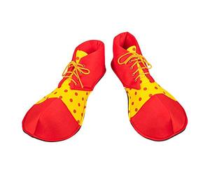 Boland 55519 - Clown Shoes Made of Fabric, 1 Pair, One Size for Adults, Yellow-Red, Shoe Covers, Accessories for Carnival, Carnival, Halloween, Theme Party