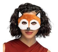 Boland 56720 Plush Half Mask Fox One Size Brown White and Black Face Mask Animal Mask Fur Mask Accessory Costume Fancy Dress Halloween